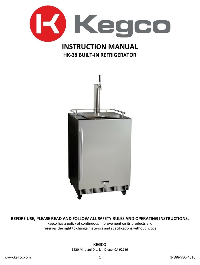 Kegco HBHK38BSU-3 instruction manual