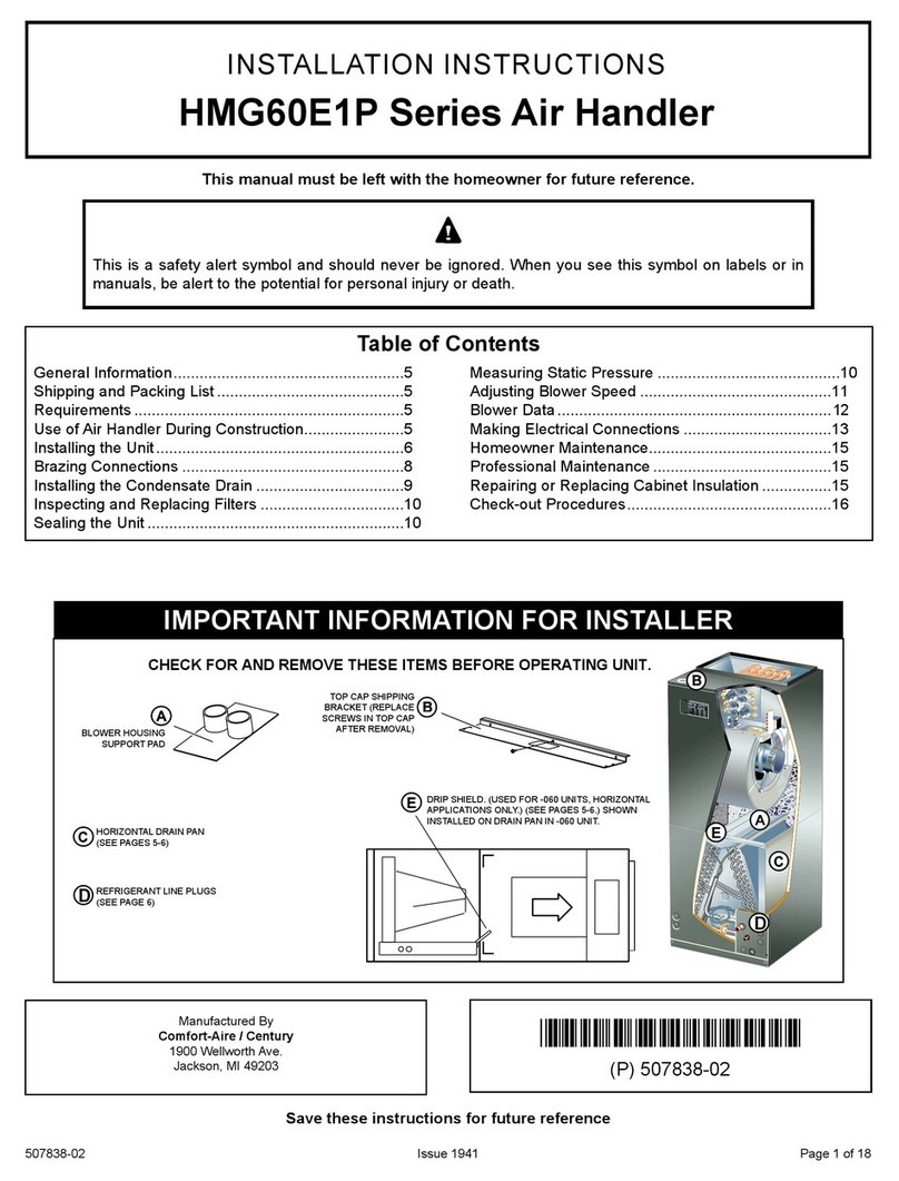 Mars HMG60E1P Series installation instructions