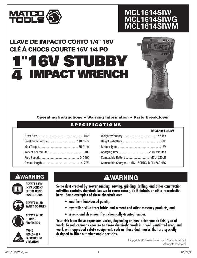 Matco Tools MCL1614SIW manual
