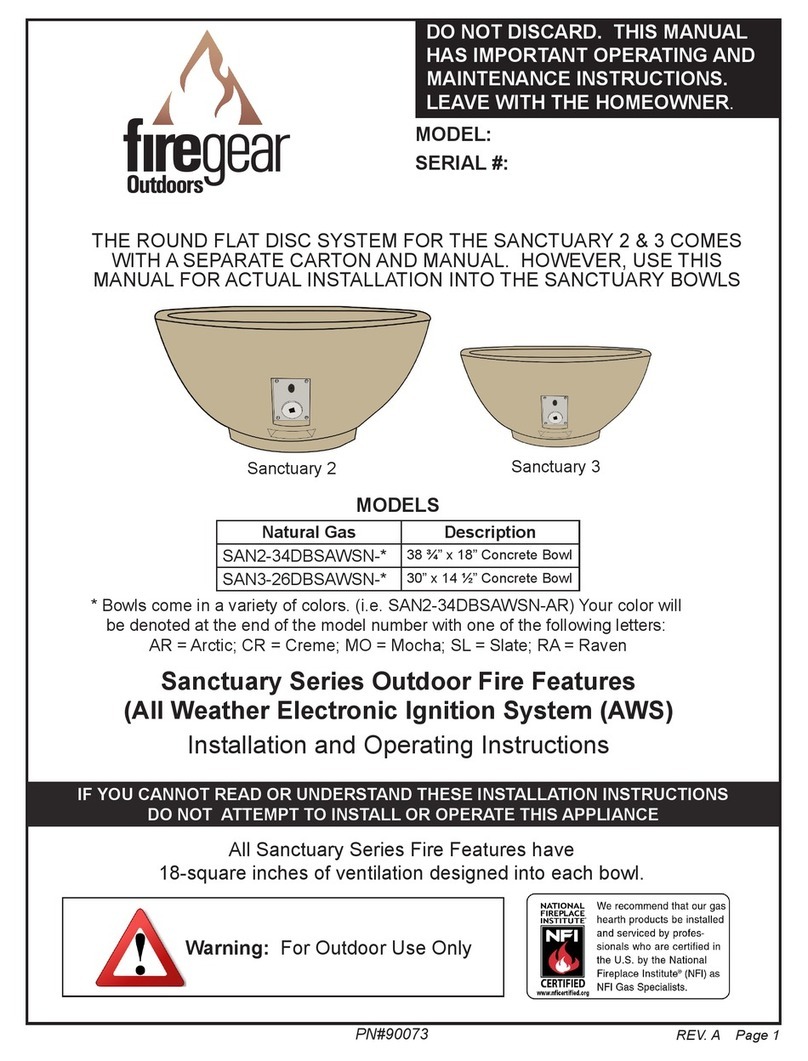Firegear SAN2-34DBSAWSN Series User manual