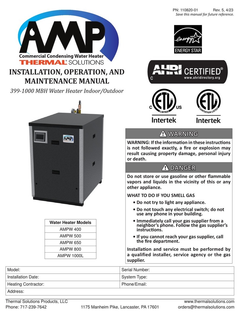 Thermal Solutions AMPW 400 Installation, operation and maintenance manual