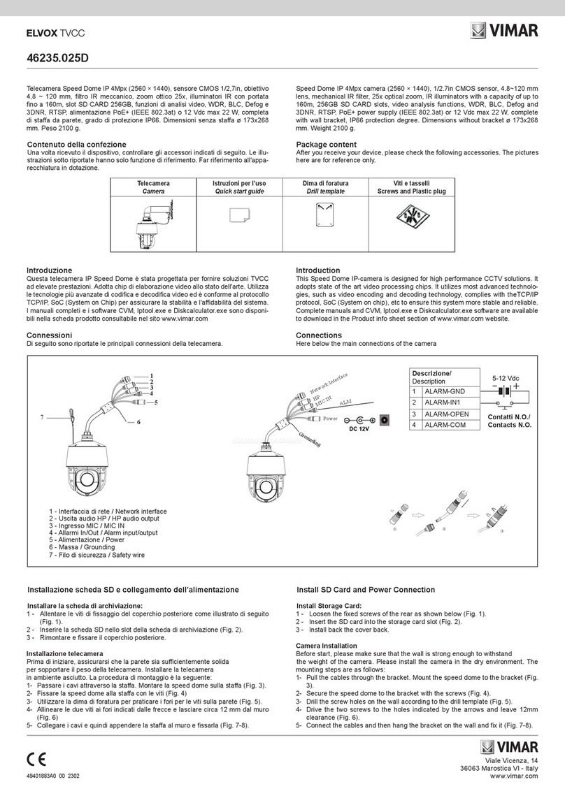 Vimar ELVOX TVCC 46235.025D quick start guide