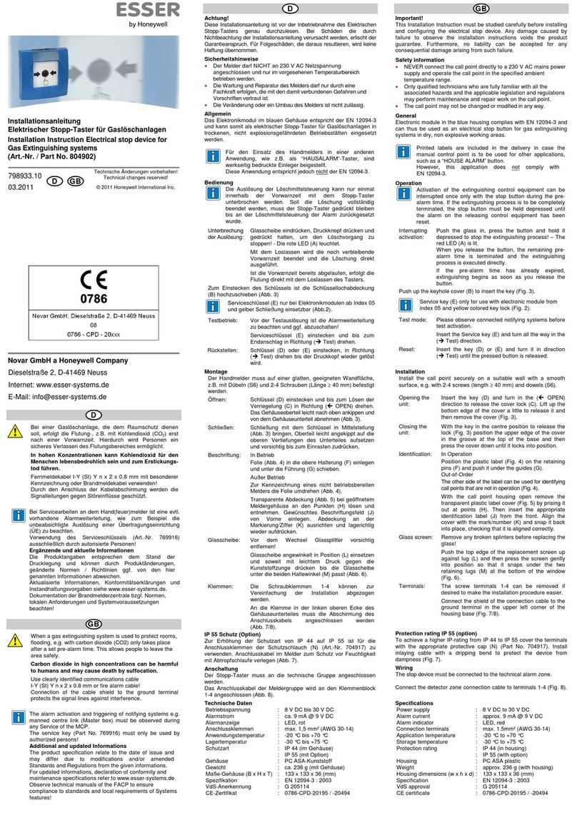 Honeywell ESSER 804902 User manual