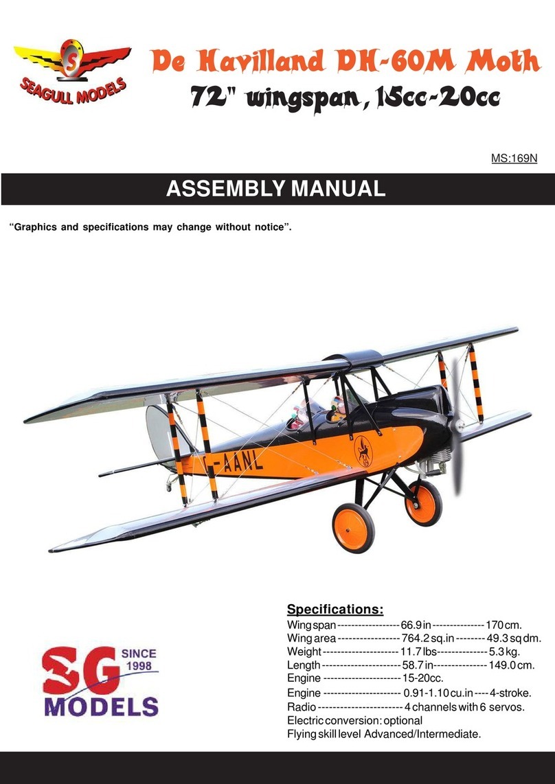 Seagull Models De Havilland DH-60M Moth 72" wingspan... User manual