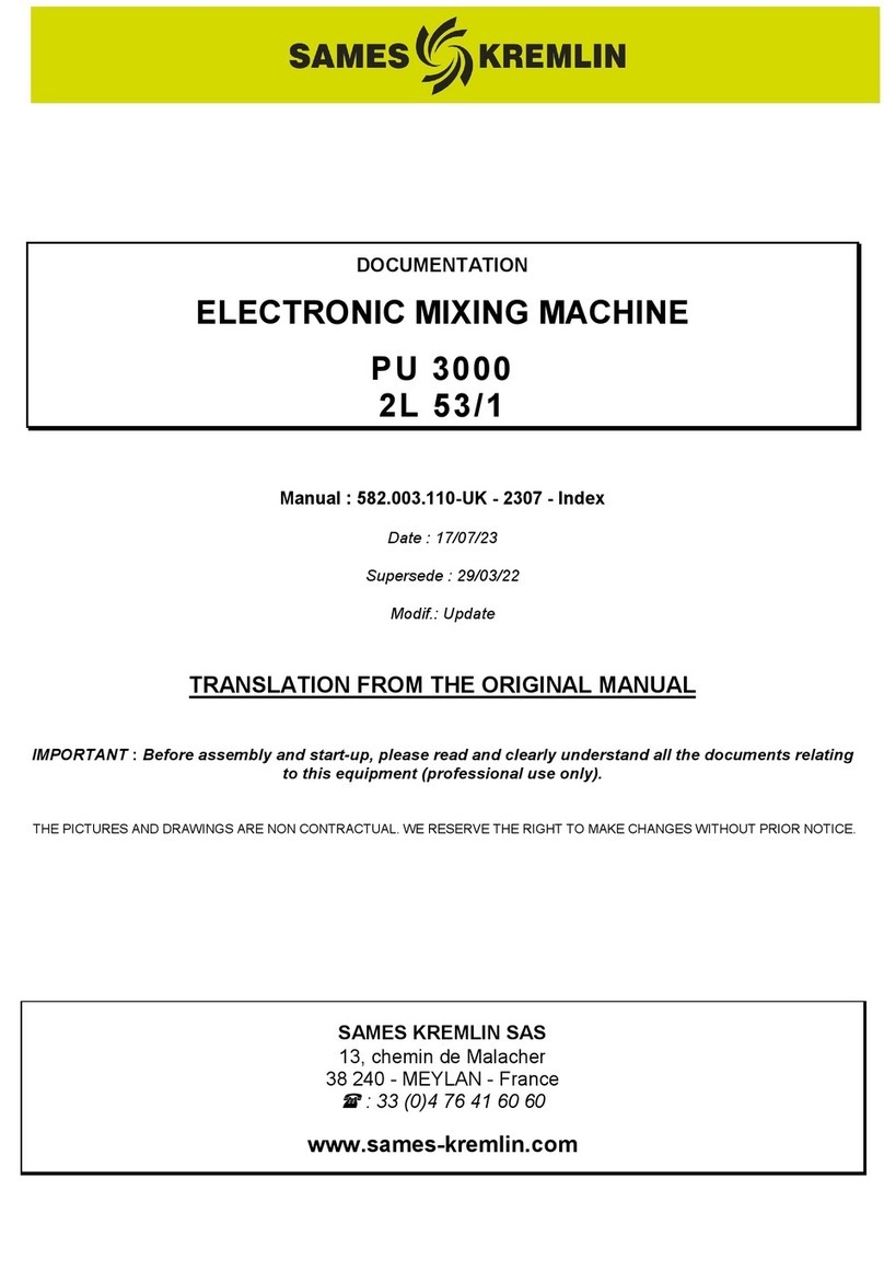 SAMES KREMLIN PU3000 2L 53/1 Translation from the original manual SAMES KREMLIN PU3000 2L 53/1 Translation from the original manual