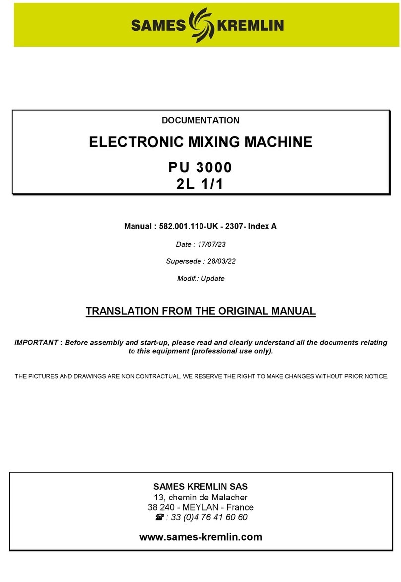 SAMES KREMLIN PU3000 2L 1/1 Translation from the original manual SAMES KREMLIN PU3000 2L 1/1 Translation from the original manual