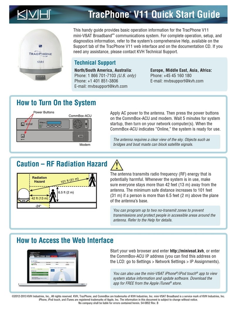 KVH Industries TracPhone V11 quick start guide KVH Industries TracPhone V11 quick start guide