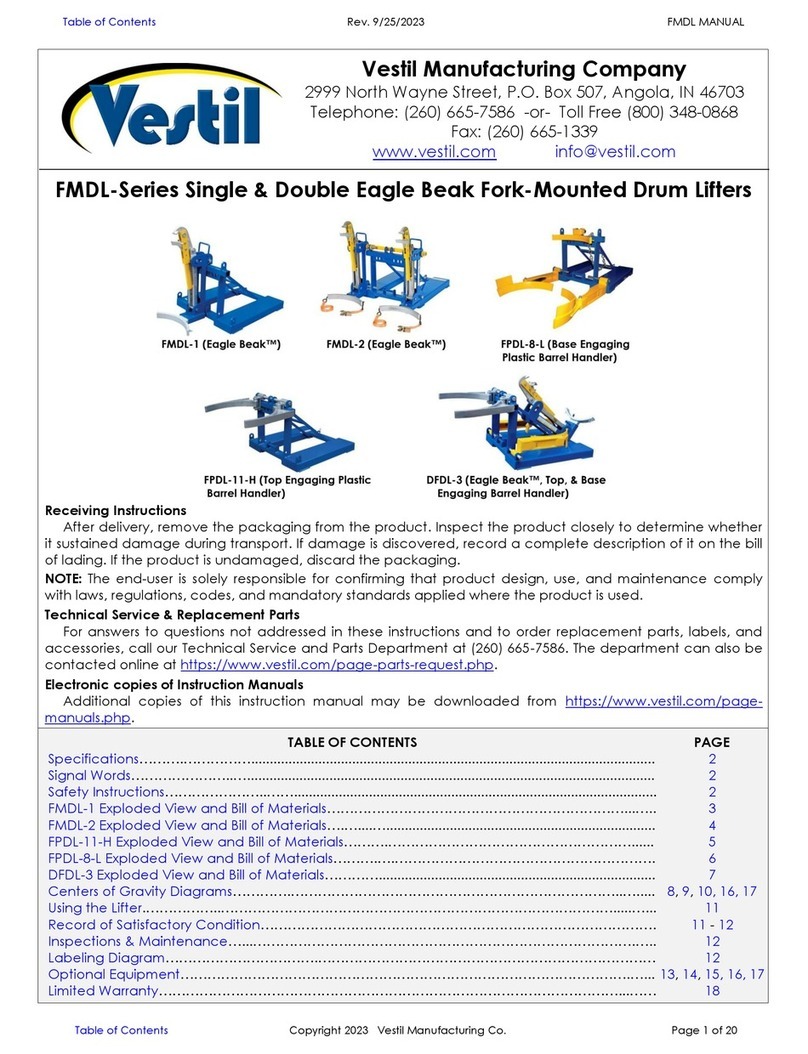 Vestil FMDL Series User manual