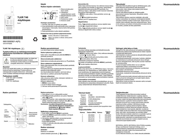 Motorola TLKR T40 User manual