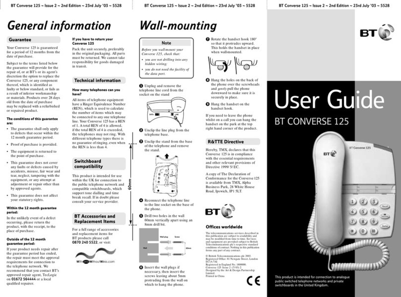 BT CONVERSE 125 User manual
