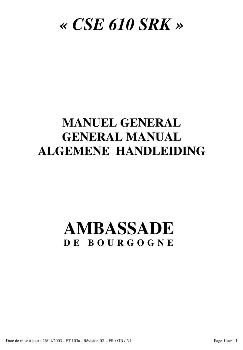 Ambassade de Bourgogne CSE 610 SRK General manual
