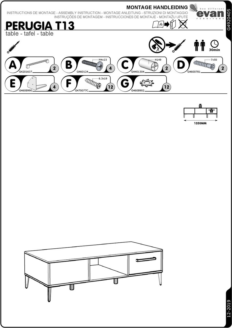Evan furniture PERUGIA T13 Assembly instruction