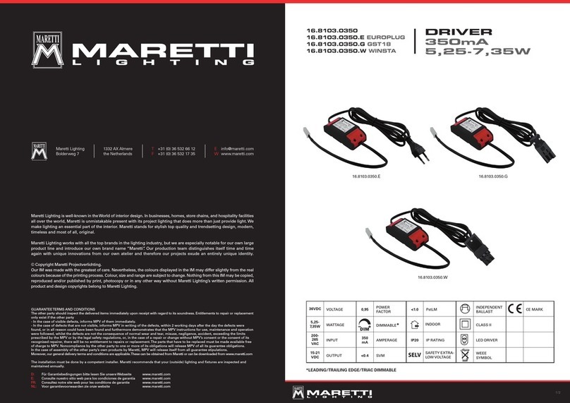 Maretti 16.8103.0350 User manual