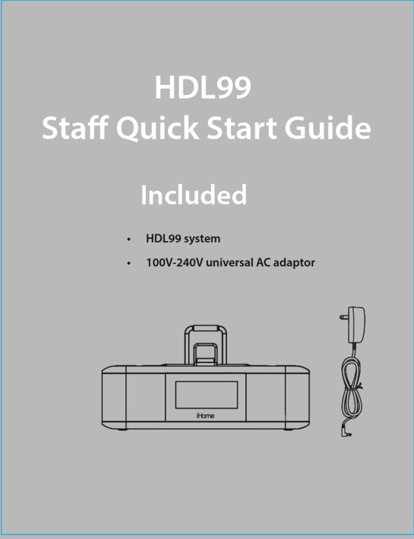 iHome HDL99 Staff Quick Start Guide