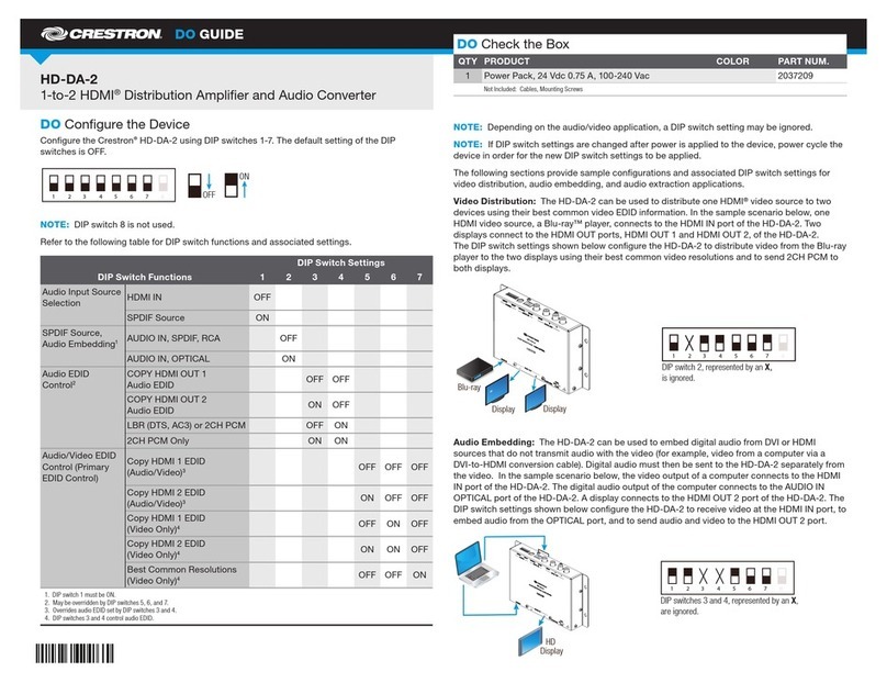 Crestron HD-DA-2 Dimensional drawing