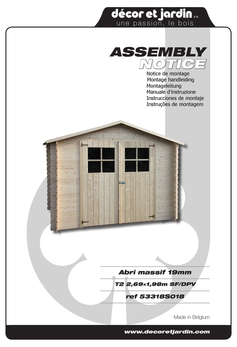Décor et Jardin Abri massif 19mm Assembly Notice Décor et Jardin Abri massif 19mm Assembly Notice