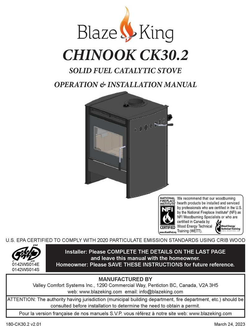 Blaze King CHINOOK CK30.2 Operation & installation manual