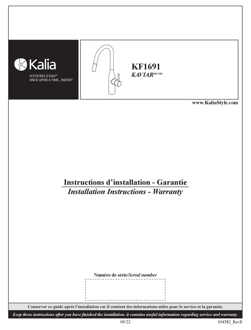 Kalia KAVIAR KF1691-160 Installation instructions / warranty