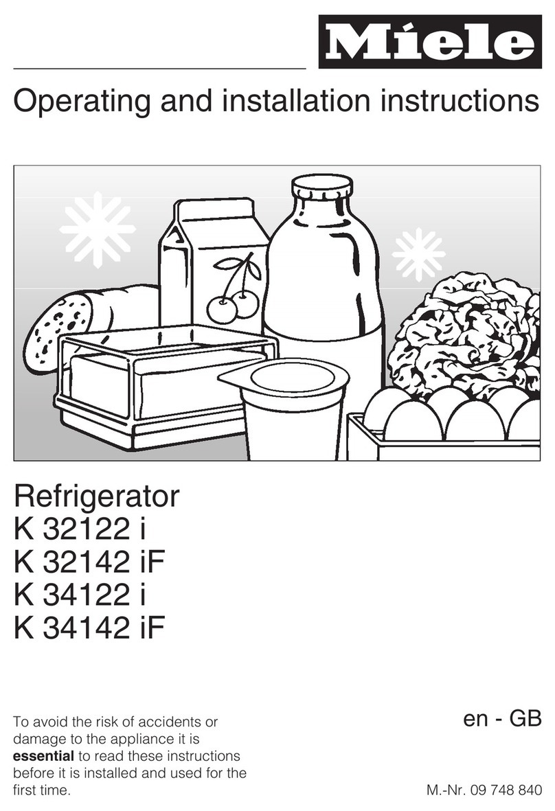 Miele K 32122 i Operating and installation instructions