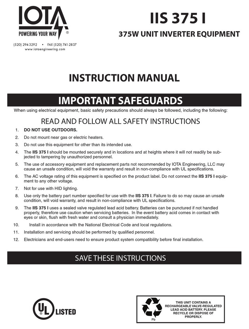 IOTA IIS 375 I User manual