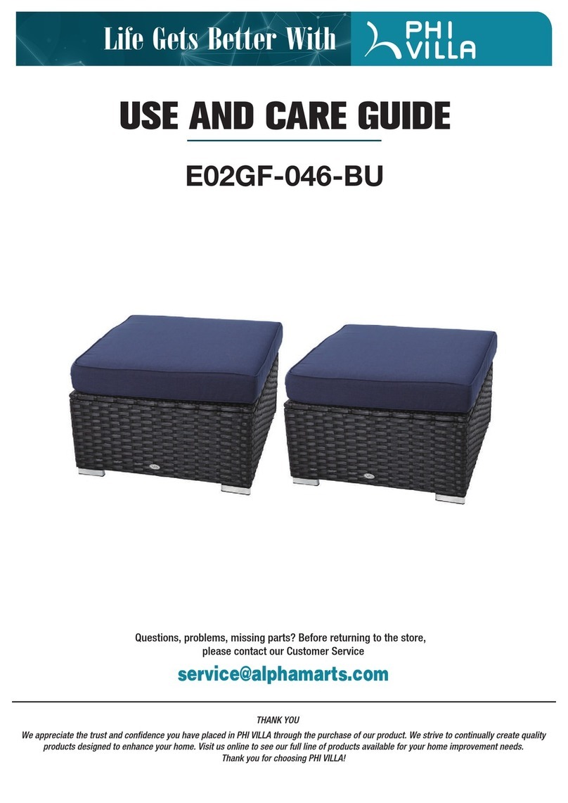 PHI VILLA E02GF-046-BU Use and care guide