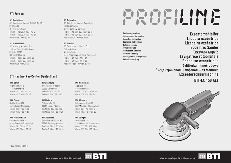 BTI ProfiLine BTI-EX 150 AET User manual