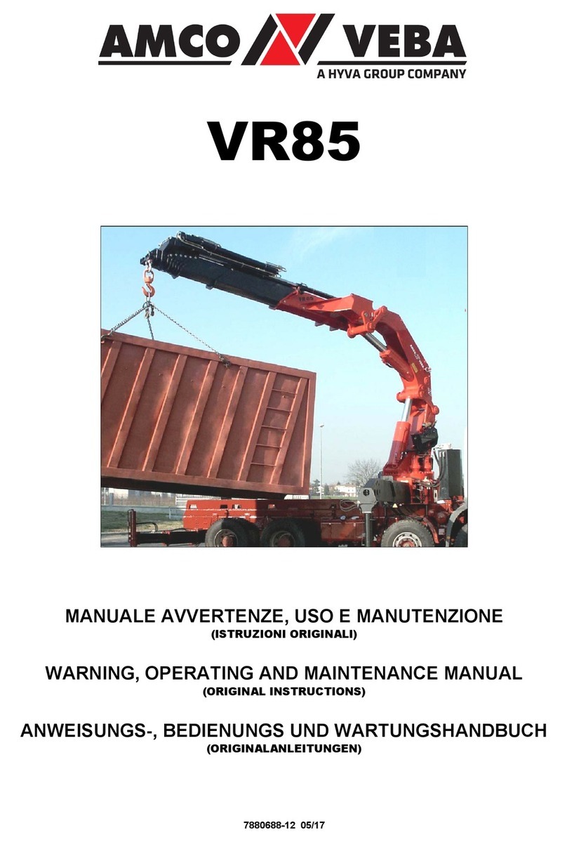 HYVA AMCO VEBA VR85 WARNING, OPERATING AND MAINTENANCE MANUAL