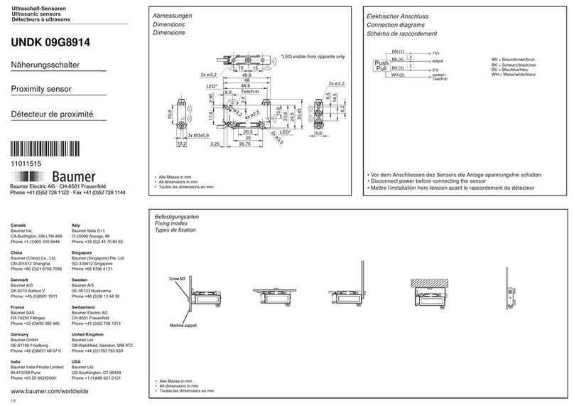 Baumer UNDK 09G8914 quick start guide