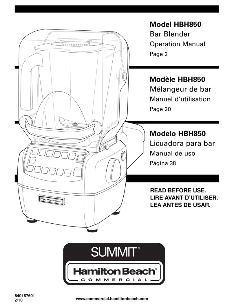 Hamilton Beach SUMMIT BBS0850 User manual