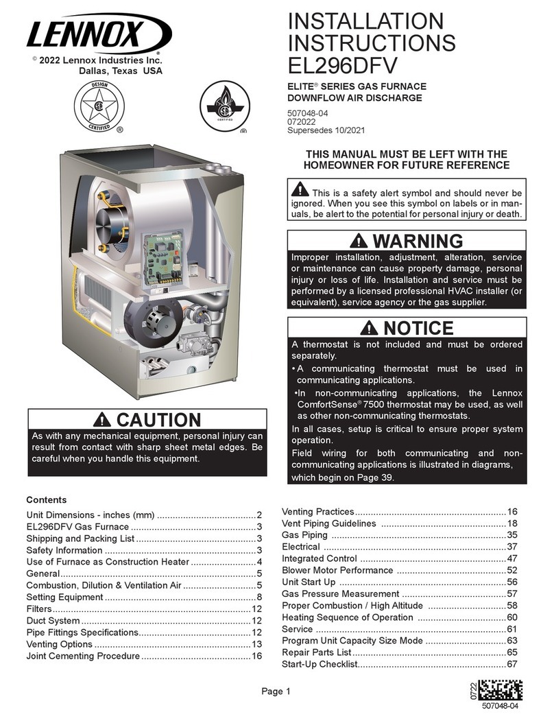 Lennox ELITE EL296V User manual