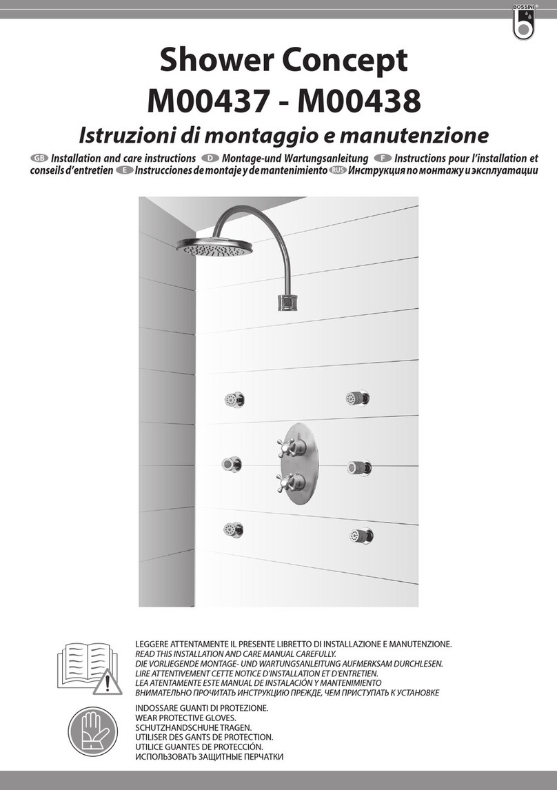 Bossini Shower Concept M00437 Operation manual