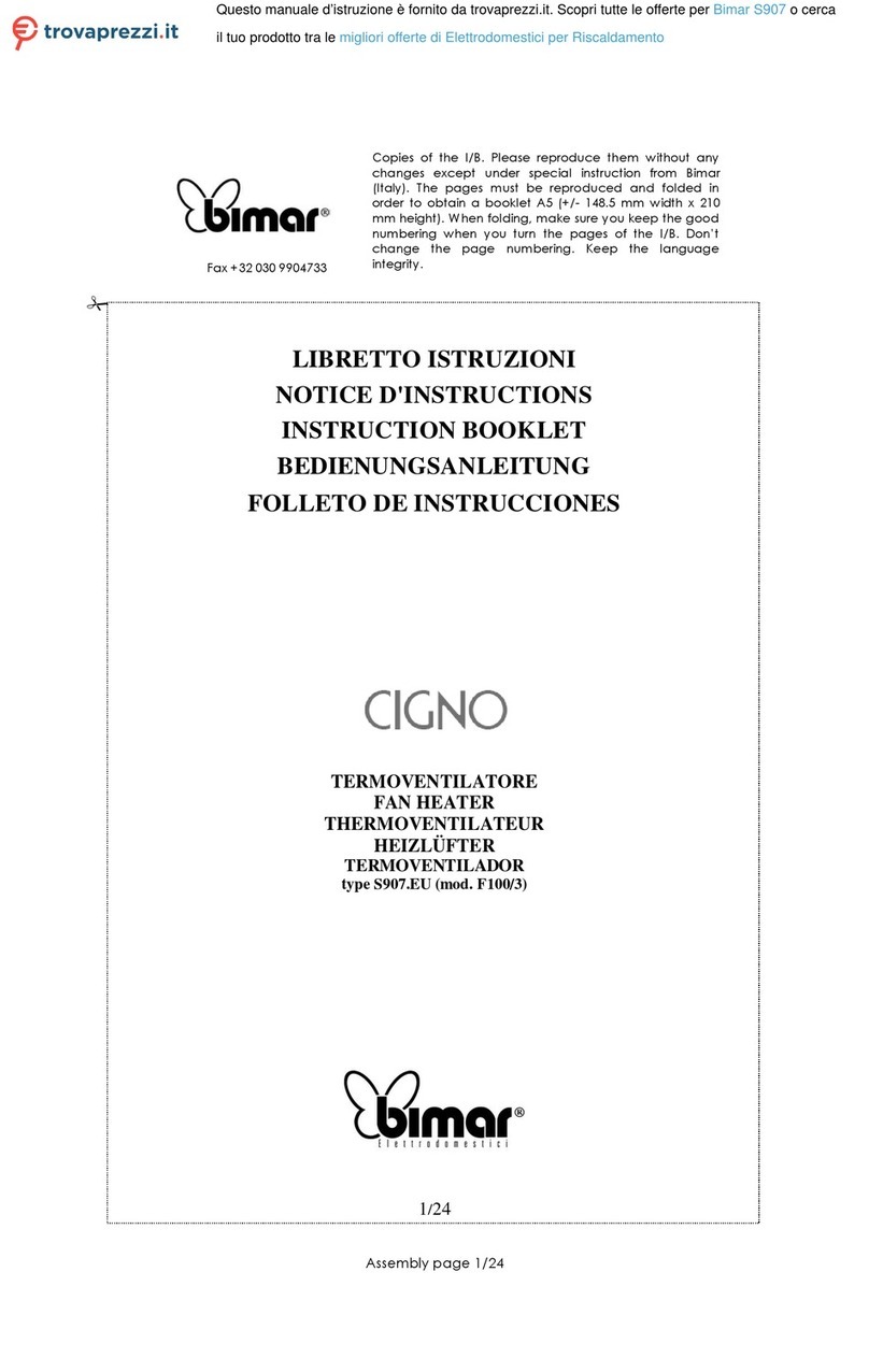 Bimar CIGNO F100/3 Instruction booklet