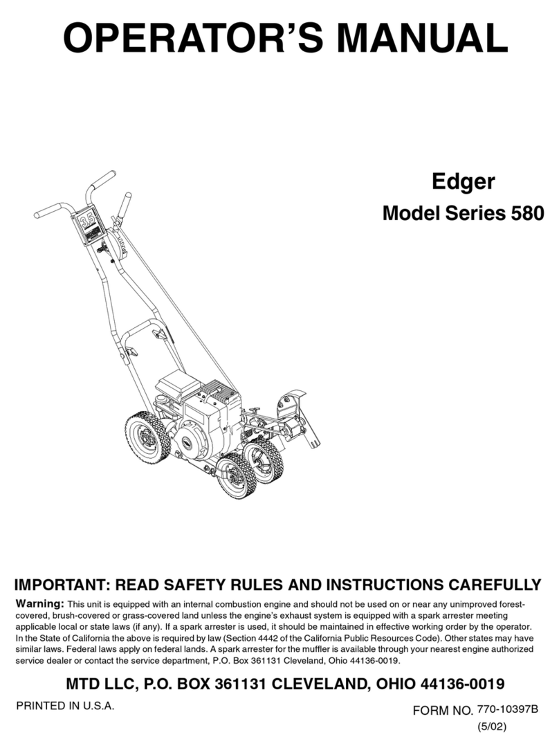 MTD Yard Machines 580 Series User manual
