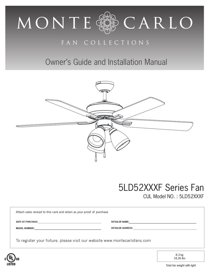 Monte Carlo Fan Company Linden 5LD52 F Series Owner's guide and installation manual