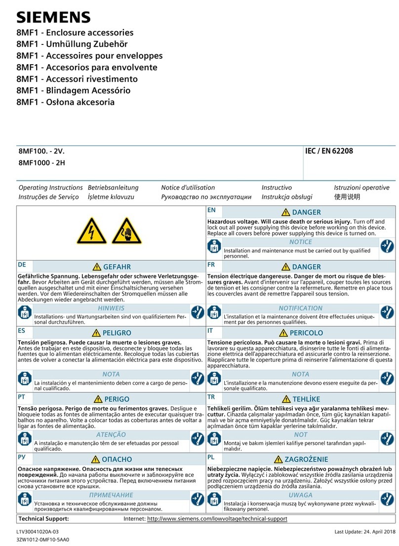 Siemens 8MF1000-2H Series operating instructions Siemens 8MF1000-2H Series operating instructions