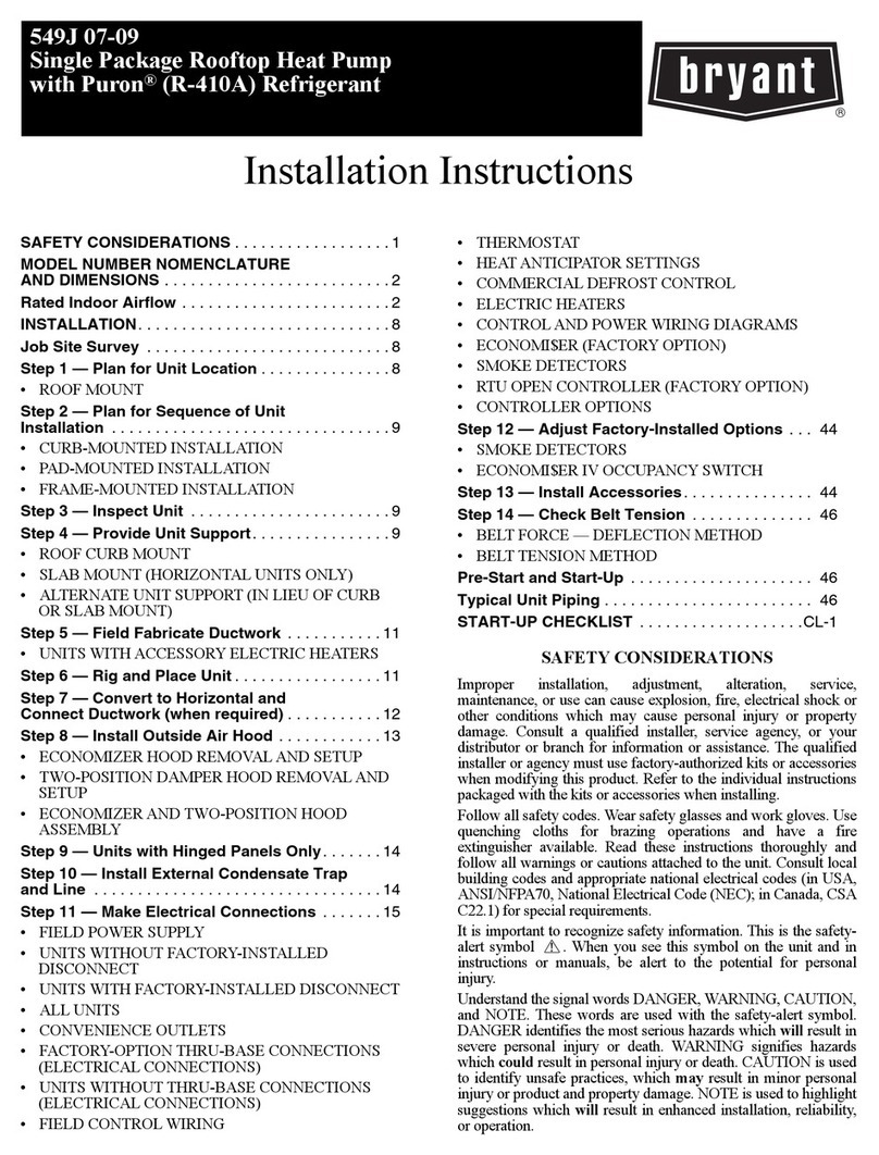 Bryant 549J 07A Series User manual