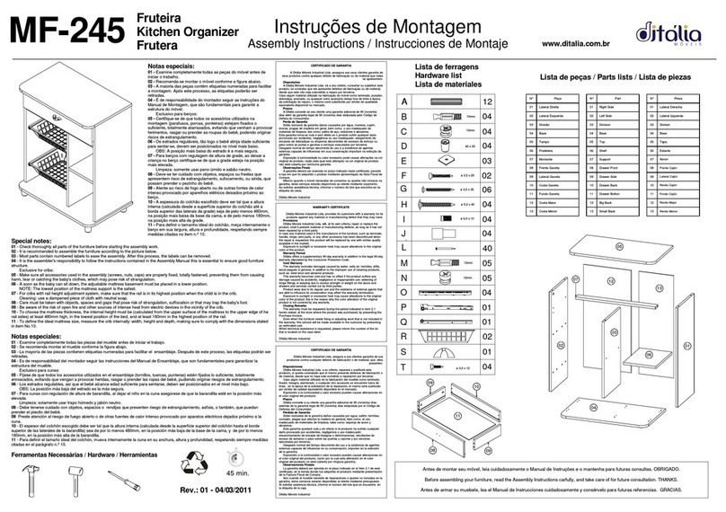Ditalia Móveis MF-245 Assembly instructions
