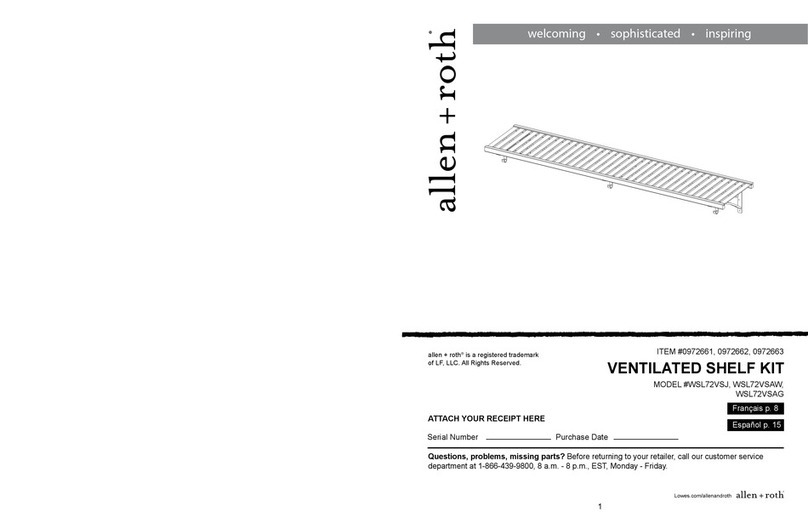 Allen + Roth Hartford WSL72VSJ User manual Allen + Roth Hartford WSL72VSJ User manual