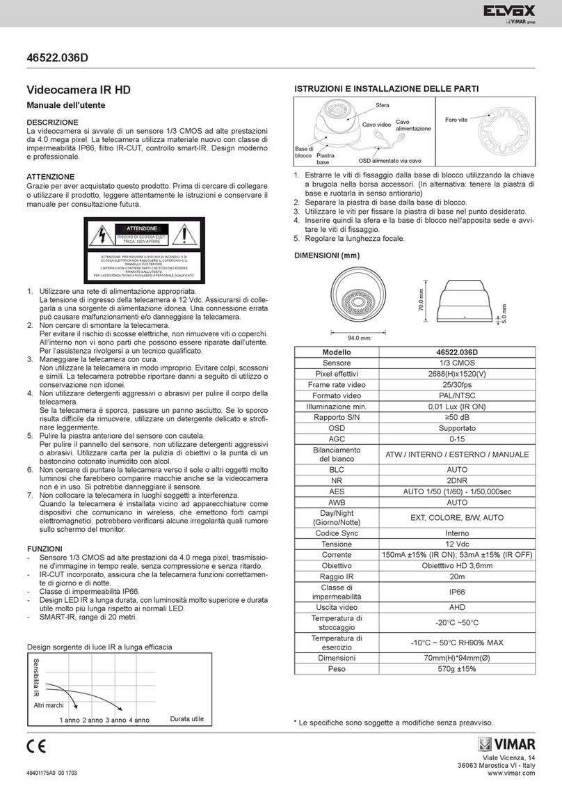 Vimar ELVOX 46522.036D User manual