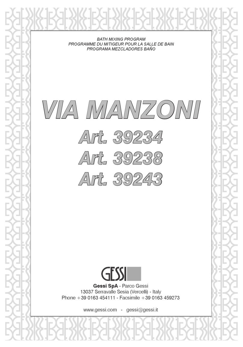 Gessi VIA MANZONI 39234 User manual Gessi VIA MANZONI 39234 User manual