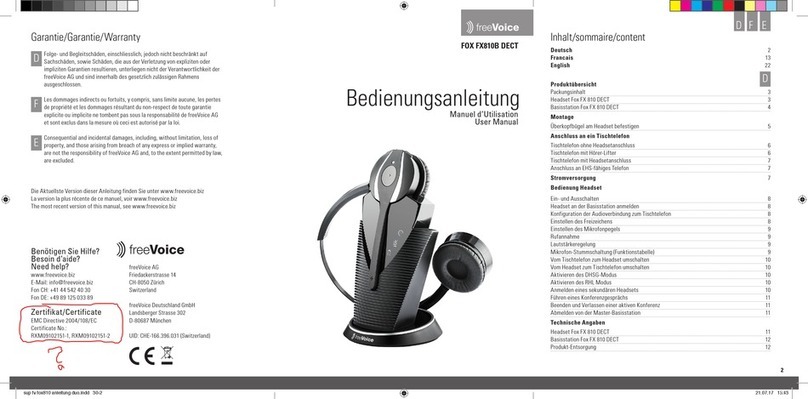 freeVoice FOX FX810B DECT user manual