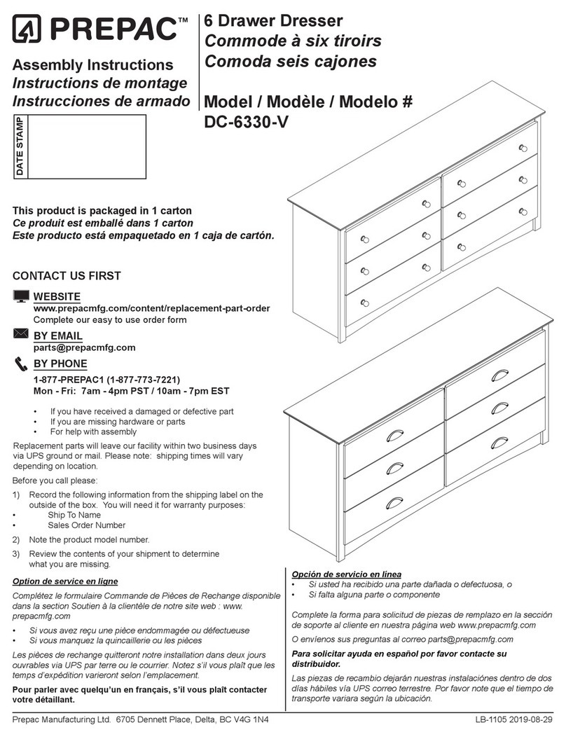 Prepac DC-6330-V User manual Prepac DC-6330-V User manual