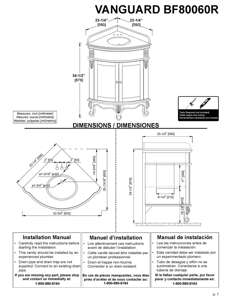 OVE VANGUARD BF80060R installation manual