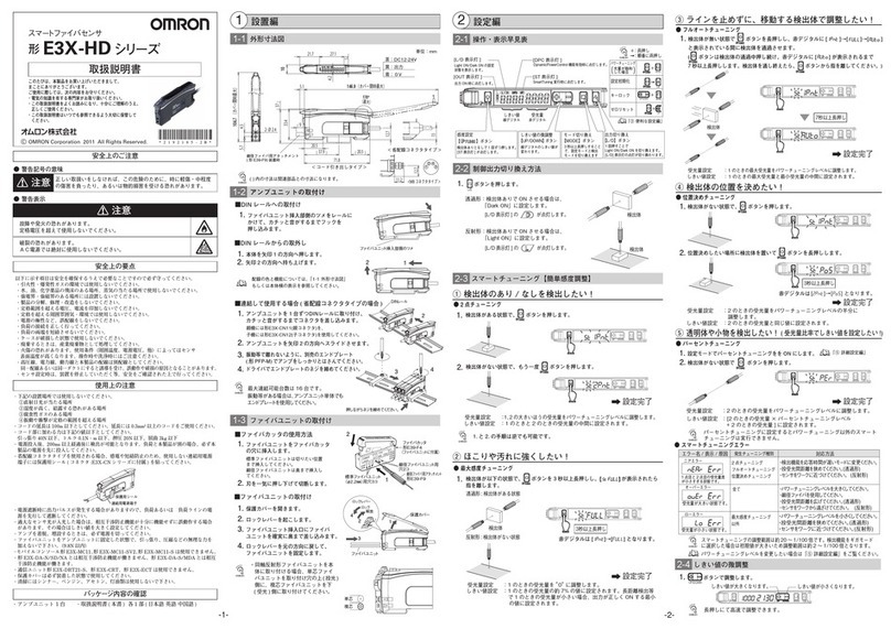 Omron E3X-HD11 instruction sheet