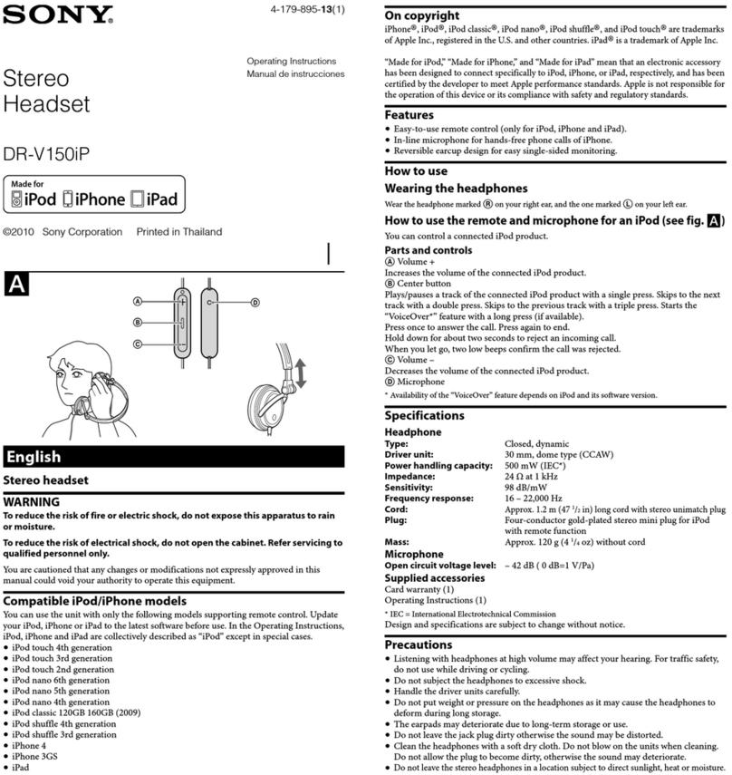 Sony DR-V150iP User manual