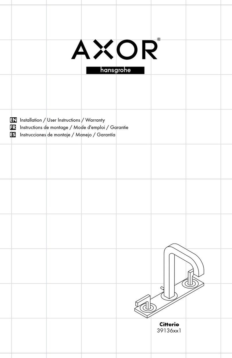 Hans Grohe AXOR Citterio 39136 1 Series Installation/User Instructions/Warranty