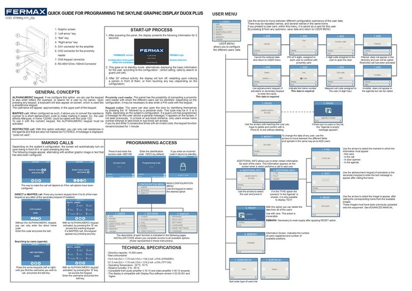 Fermax DUOX PLUS SKYLINE User manual