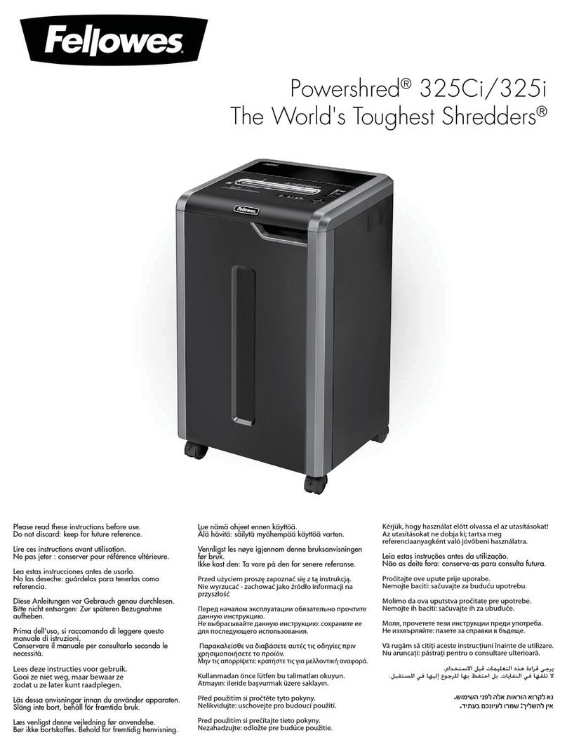 Fellowes POWERSHRED 325Ci User manual