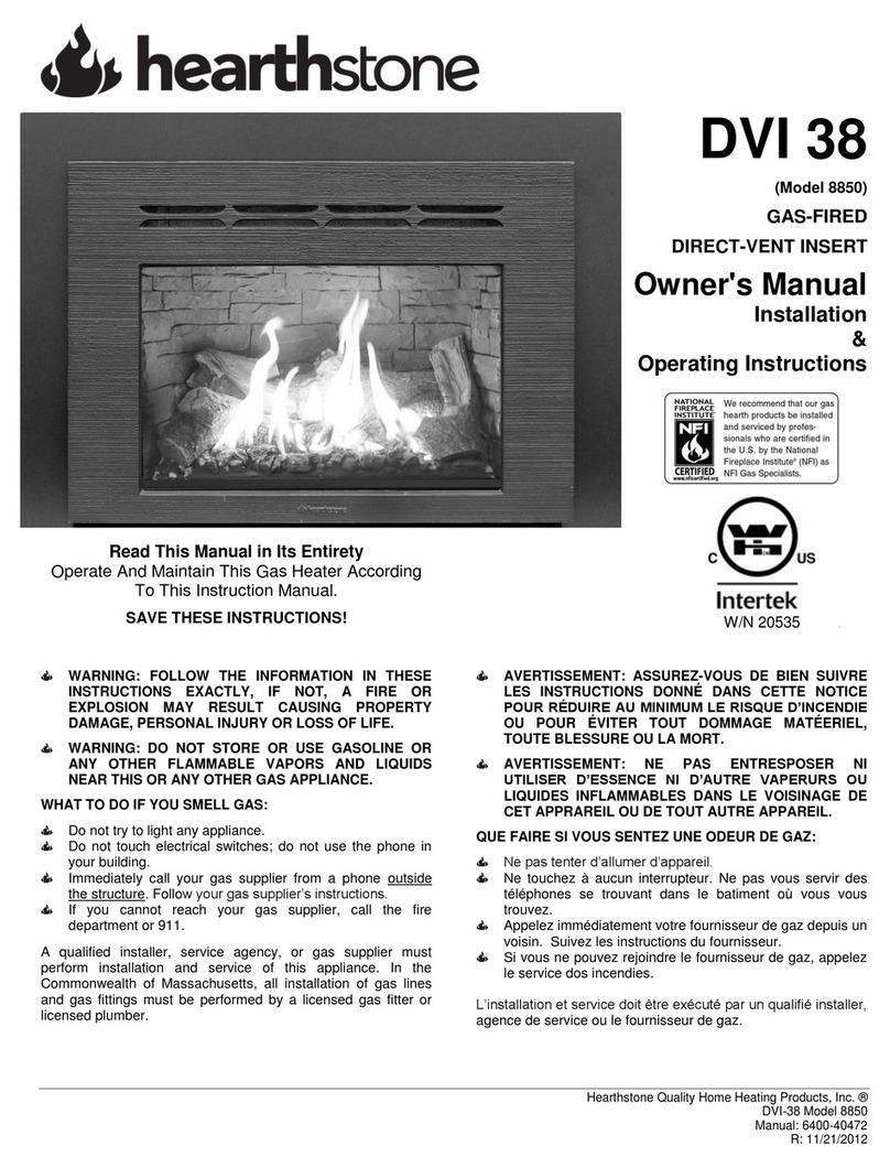 HearthStone DVI 38 owner's manual