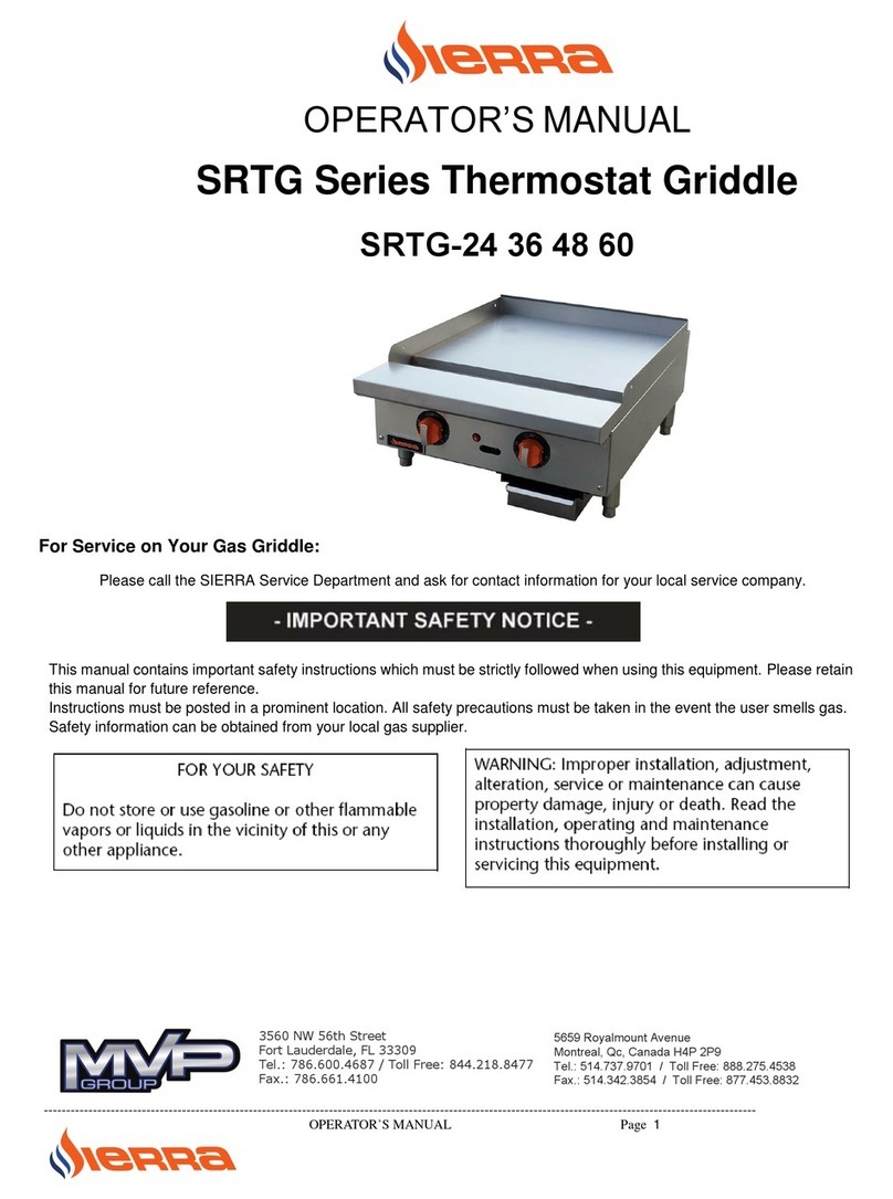MVP Sierra SRTG Series Operator's manual